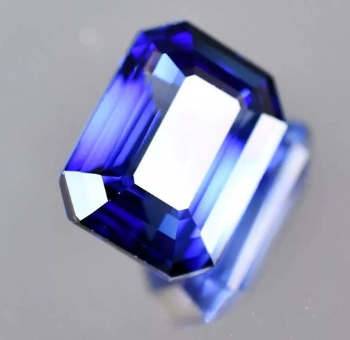 AAA Natural Flawless Ceylon Blue Sapphire 13.10 Ct Emerald Cut Loose Gemstone - Picture 5 of 6