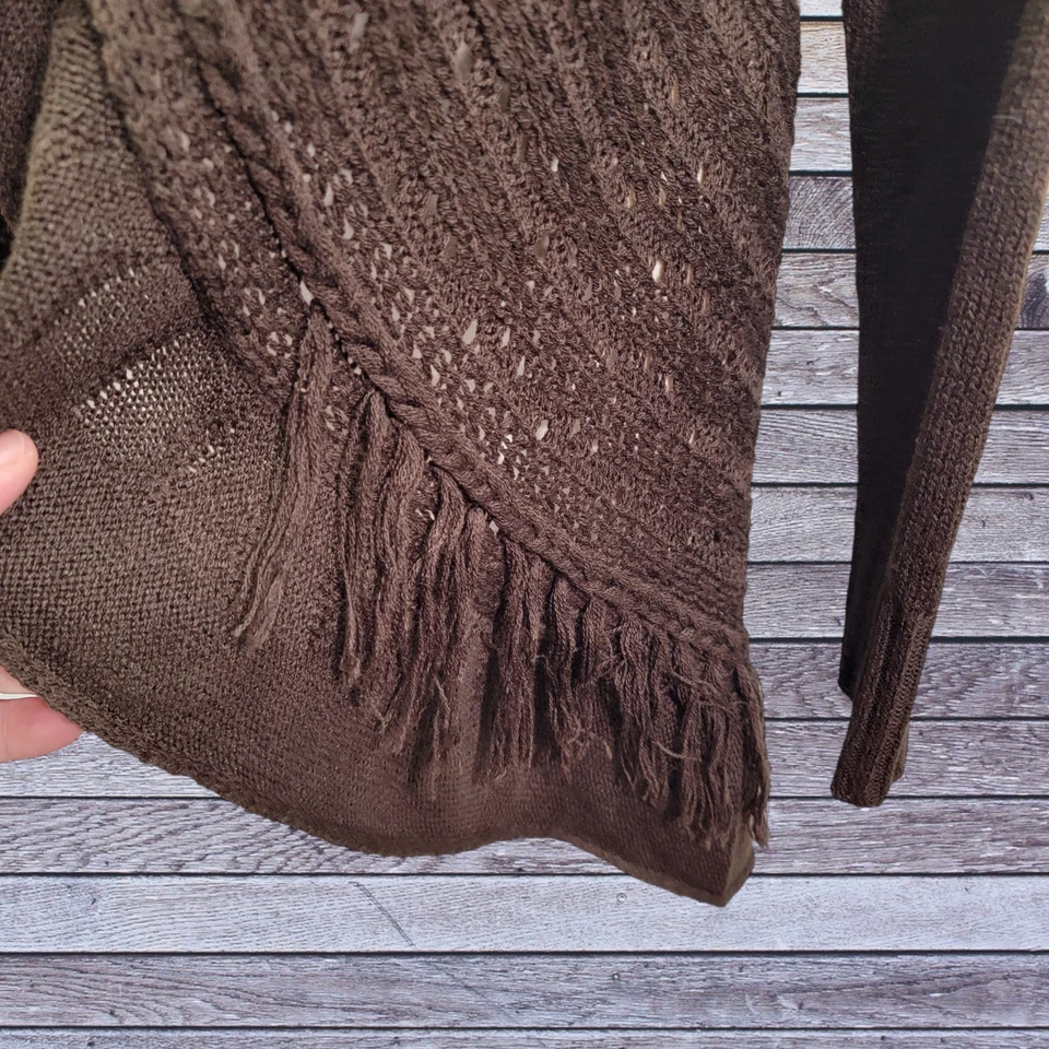 Suéter cárdigan abierto para mujer John Paul Richard grande marrón tejido manga larga Foto 4 de 4