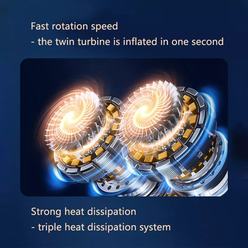 Car Bike Tire Inflator Pump Portable Battery Rechargeable Air Compressor Digital