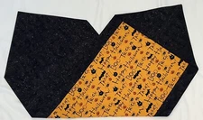 Halloween Skull Table Runner Centerpiece Pumpkin Bat Black Cat Orange 41"L 15”W