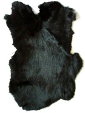 RABBIT SKIN NEW BLACK DIED COLOR fur pelt bunny crafts supplies rabbits skins