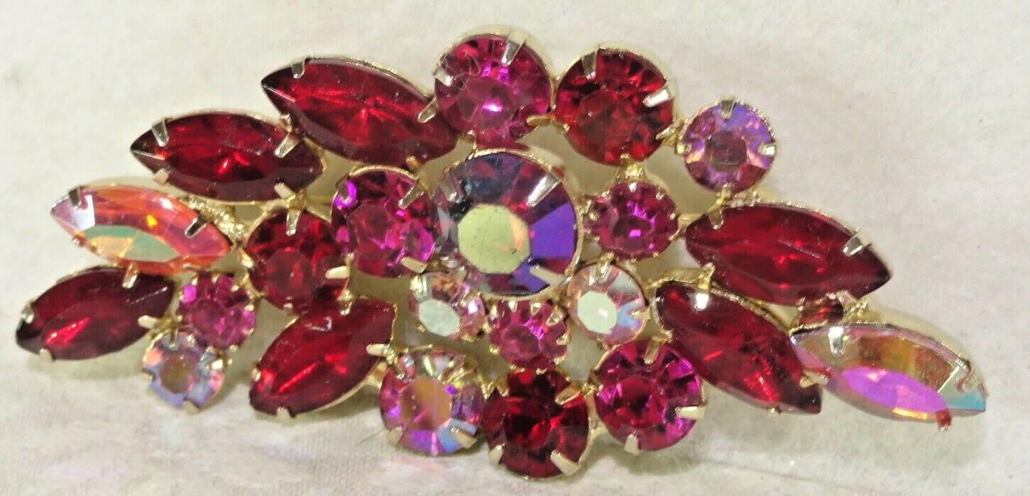 VTG GORGEOUS UNSIGNED WEISS RUBY RED~FUSCHIA PINK… - image 4