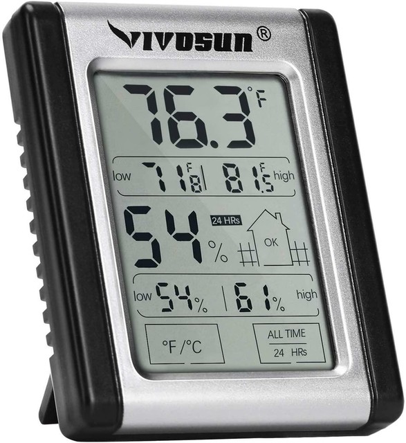 Digital Indoor Thermometer Hygrometer w Humidity Monitor Meter
