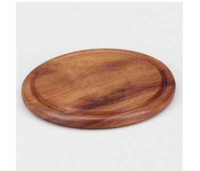 Tagliere Tondo In Legno Di Acacia Cm 25 - Resistente E Delicato Sui Coltelli, Ideale Per Cucina - 2
