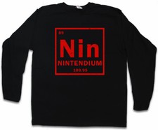 NIN LONG SLEEVE T-SHIRT Tendium Nintendium Element Periodic Table NES Pc Console