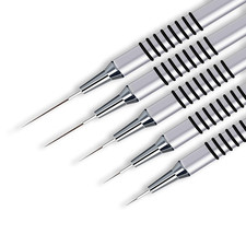 Nail Art Liner Brushes, 5Pcs, Size 5/8/11/15/20Mm Nail Art Tools with Striping N