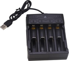 4-Bay USB Universal Charger for 3.7V Li-ion Batteries 18650 26650 21700 14500 16