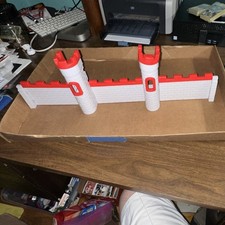 Playset Torre da Parete Castello in Plastica Vintage Bianco Rosso Giocattolo da Collezione