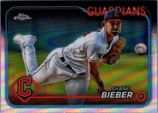 2024 Topps Chrome Refractors #149 Shane Bieber Cleveland Guardians