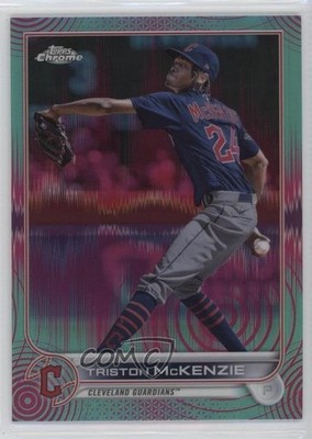 2022 Topps Chrome Sonic Aqua & Pink Pulse Refractor 46/199 Triston McKenzie 19ot