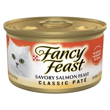 (24 pack) Classic Pate Kitten Food, Wet Cat Food, Savory Salmon Feast, 3 oz Can 7.05 per gallon