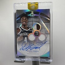 2025-26 Topps Three - Rookie 3 Patch Auto Drake Powell #RPV-DP /49 (AU, MEM, RC)