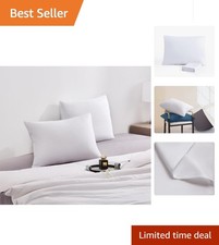 Hypoallergenic Microfiber Pillow Cases Set of 2  Breathable Queen Size 20x30