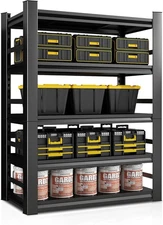 63"H All-Metal Garage Shelving Unit 5-Tier Heavy-Duty Adjustable Storage Shelves