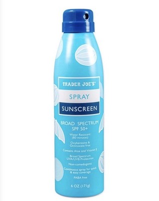 Trader Joe's Broad Spectrum SPF 50+ Spray Sunscreen 6 oz Water Resistant