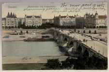 Albertbrucke und Sachsenplatz, Bridge, Dresden, Germany Postcard