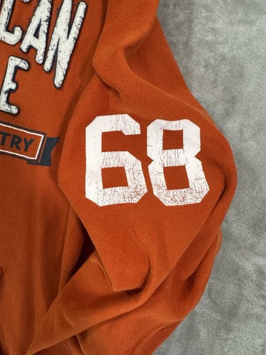 American Eagle Hoodie Mens XXL Orange Heavy Fleece Cross Country Collegiate - Picture 6 of 19