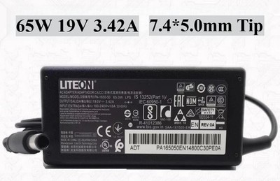 Original Liteon 65W 19V 3.42A Charger PA-1650-50 7.4*5.0mm Power Supply Adapter