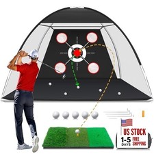 Golf Net with Practice Mat,Golf Hitting Aid Nets 10x7FT for Backyard Large