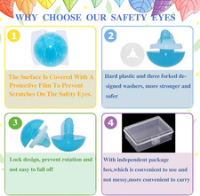 60Pcs Safety Eyes and Secure Washers for Amigurumi Crochet - 24mm Large Plas...