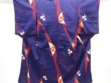 7751608: JAPANESE KIMONO / ANTIQUE KIMONO / TAISHO ROMAN STYLE / SILK / WOVEN FL