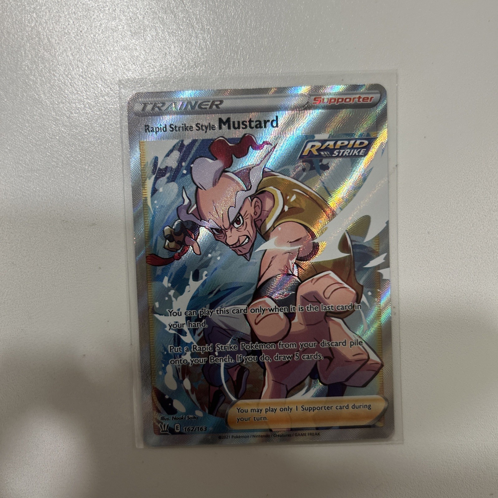 Rapid Strike Style Mustard 162/163 Ultra Rare Holo Pokémon 2021 Battle Styles NM