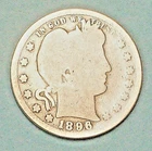 U.S.A ( 1 ) COIN  BARBER  QUARTER 1896   VERY GOOD  0.9000  SILVER