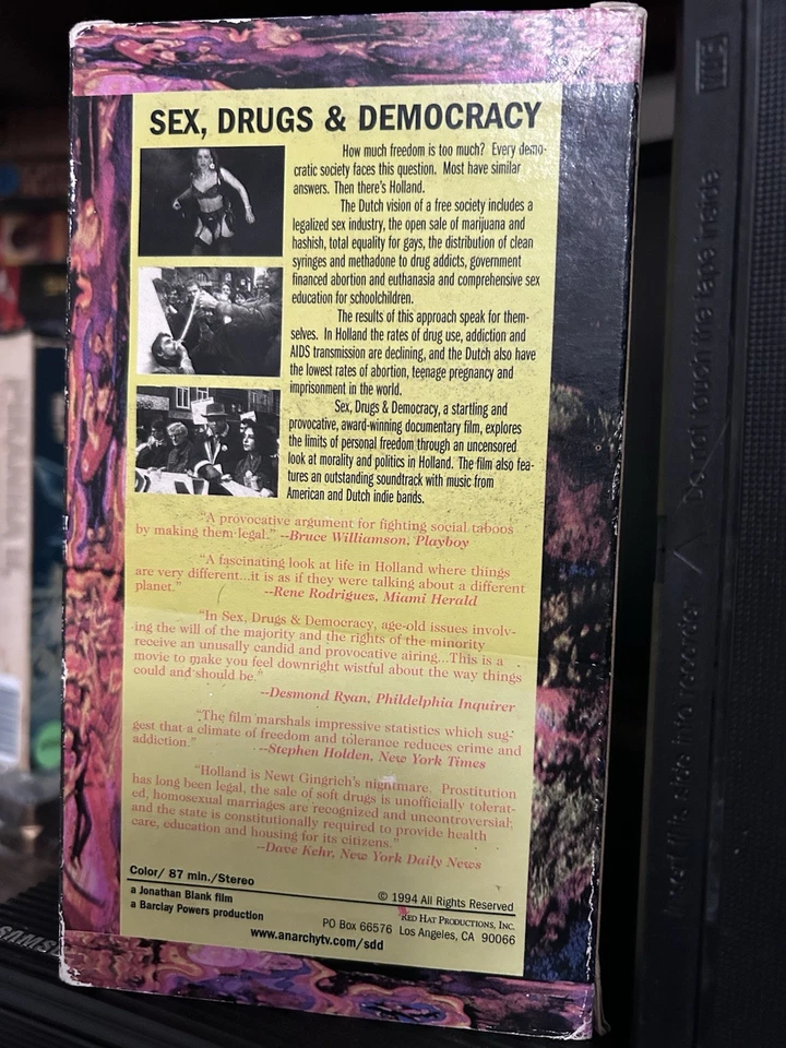 Sex, Drugs and Democracy VHS Tape Wild Video HTF OOP Anarchy TV 1994 - Image 4 of 4