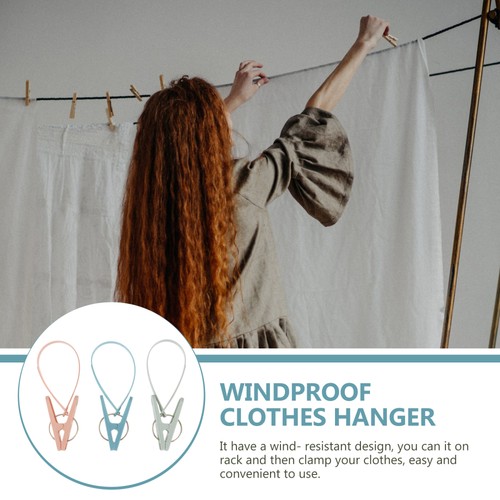 12 Pcs Clothespin Hanging Clips Portable Hanger with Loop Clothespins for - Picture 12 of 12