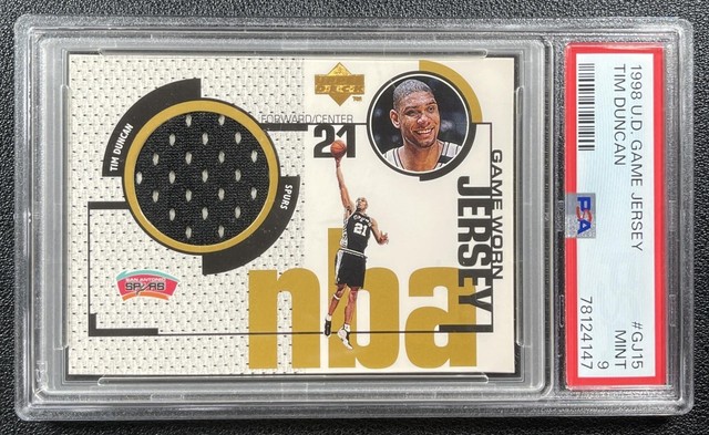 Tim Duncan PSA 9 1998-99 Upper Deck #GJ15 Game Worn Gu Jersey 4147