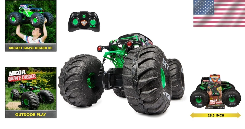 Remote Control Mega Grave Digger - 2.4GHz Monster Truck for Endless Fun Outdoors - Image 2 of 4
