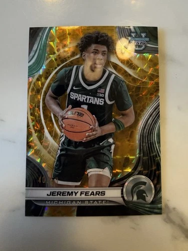 2024 Bowman Best University Basketball Gold Refractor Jeremy Fears #77