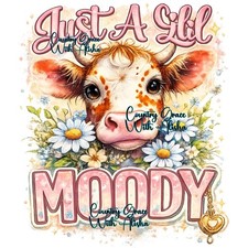 Sublimation Print Little Moody Cow Western Ready To Press Sublimation Transfer