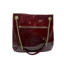 Coach Madison Maggie Bag Womens Large Burgundy Excellent Patent Leather Chain