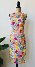 NWOT Adrianna Papell Floral Embroidered A-Line Midi Dress Size 4