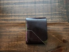 Open Sea Leather Co. Topsider Bifold Chocolate And Olive Leather With Red Thread
