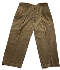 Vintage Polo Ralph Lauren Mens 42x30 Brown Pleated Corduroy Andrew Pants