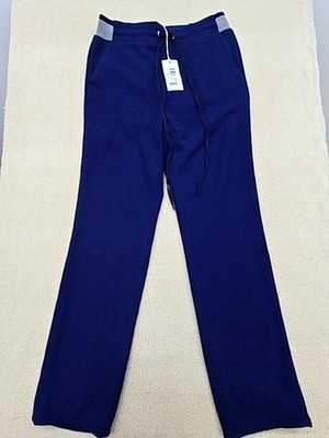 Harmont & Blaine Navy Slim Fit Cotton Pants Embroidered Dog Logo Italy