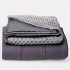 Quility Weighted Blanket w/ washable Duvet Cover(20 LB 60 x 80, Queen Size) Gray