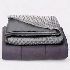 Quility Weighted Blanket w/ washable Duvet Cover(20 LB 60 x 80, Queen Size) Gray