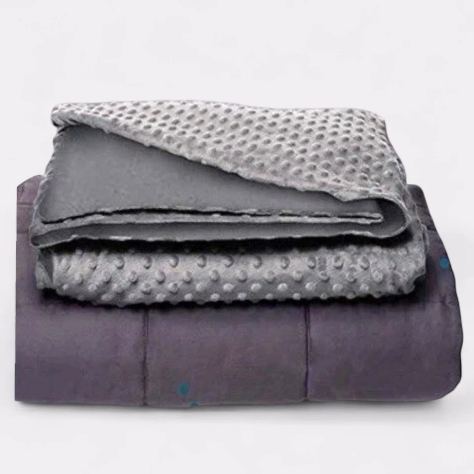 Quility Weighted Blanket w/ washable Duvet Cover(20 LB 60 x 80, Queen Size) Gray