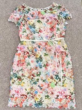 021 Tahari Women's Floral Lace Knee Length Sheath Dress Size 14 Elegant Wedding