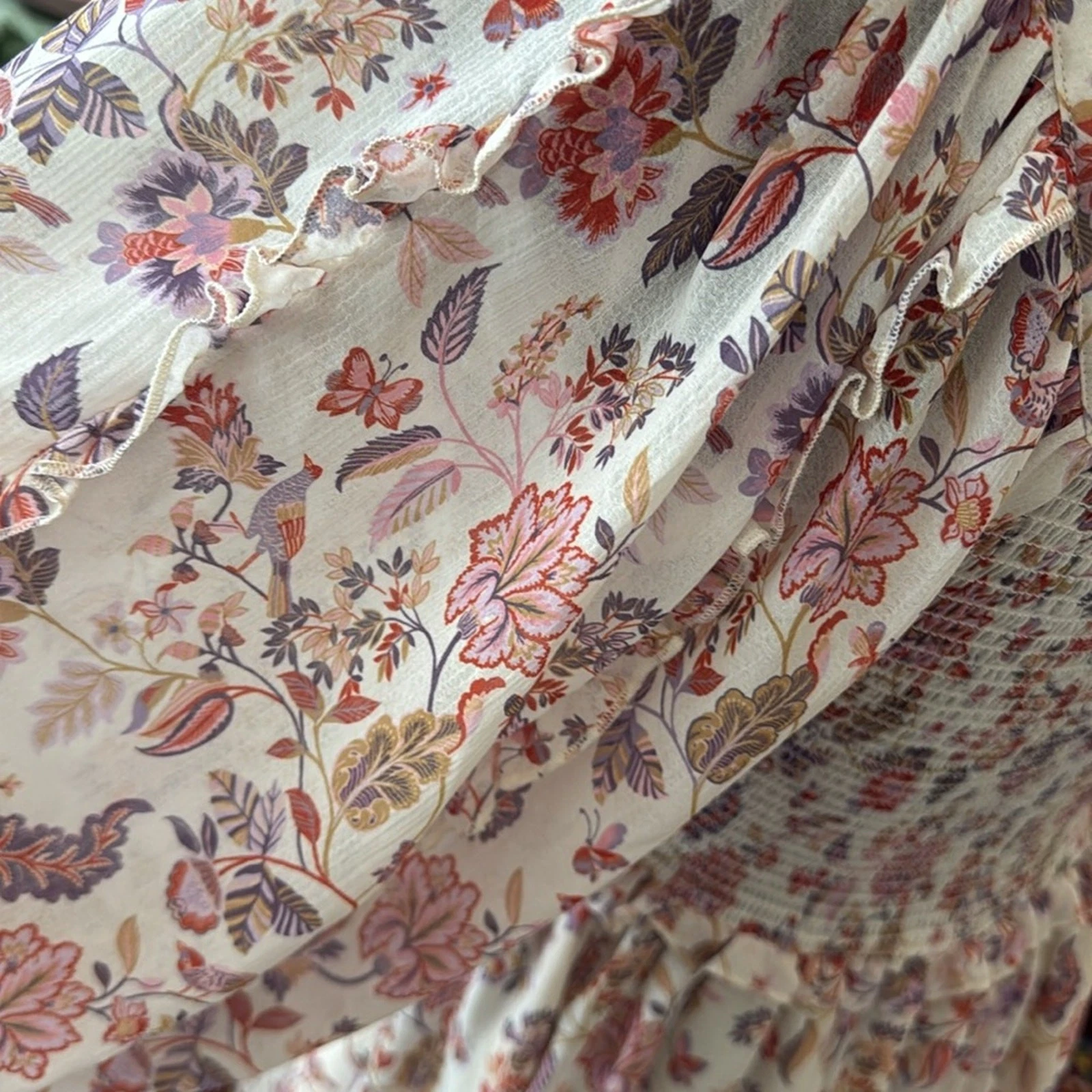 UNDERCOVER Mini Abito Super Natural by Secret Mission Greenport Floreale Paisley Smocked