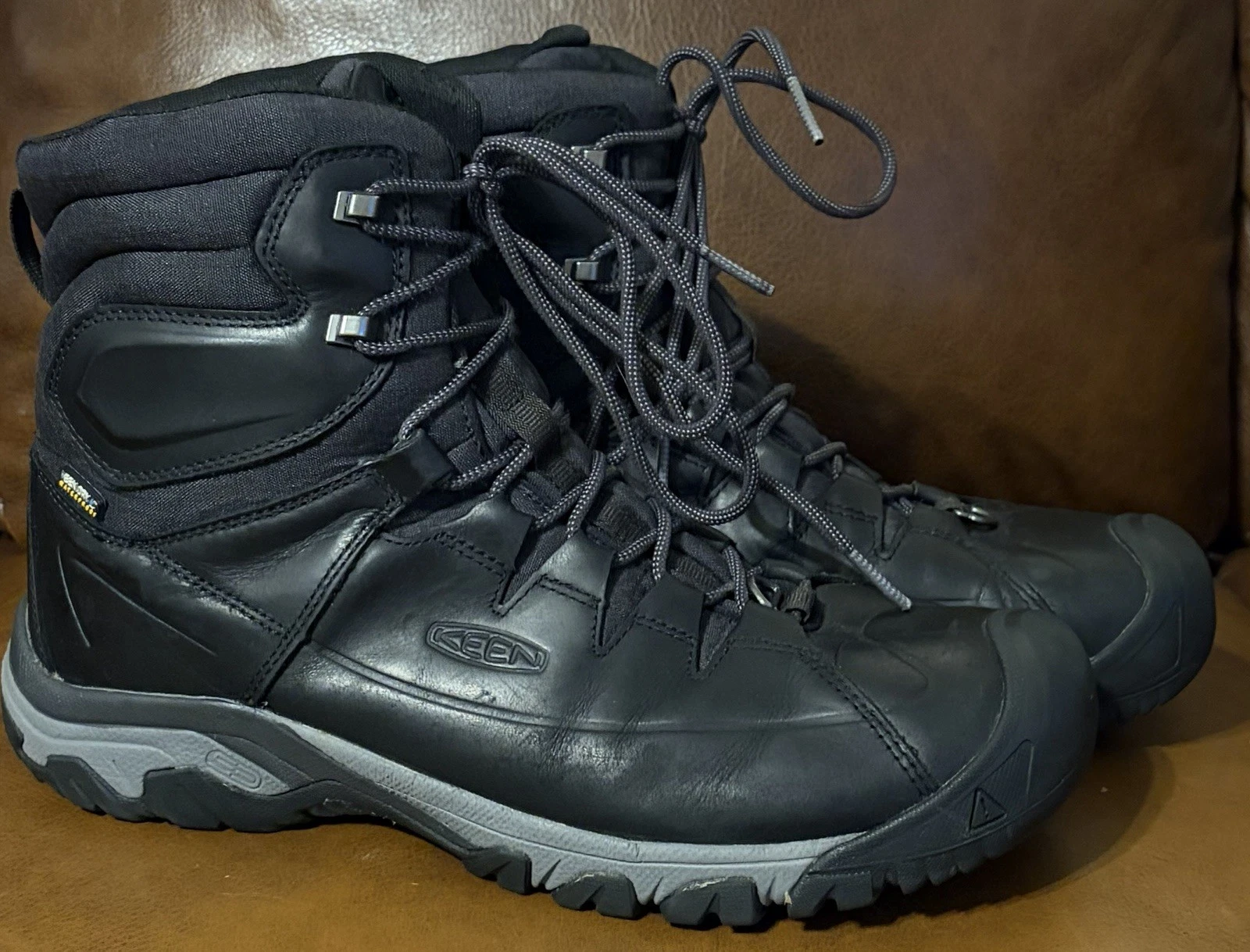 KEEN Mens Targhee Lace High Polar Waterproof Insulated Snow Boots 12 Leather
Opens in a new window o