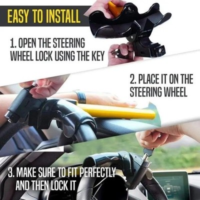 For All Volkswagen Car Steering Lock Anti Theft Security System Strong Grip