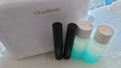 Neu Clarins Instant Augen Make Up Entferner 30ml x 2 & Supra Lift & Curl Mascara 3ml