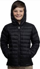 Kids Lands End ThermoPlume Packable Jacket Size XL Black