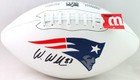 Wes Welker Autographed NE Patriots Wilson Logo Football- Beckett W *Black