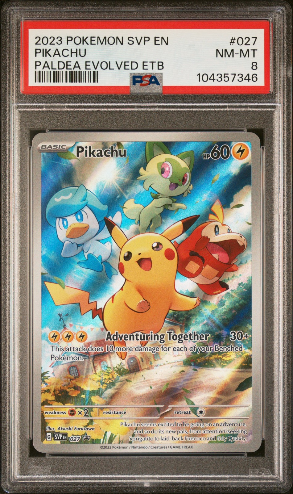 2023 POKEMON SVP EN-SV BLACK STAR PROMO #027 PIKACHU PSA 8