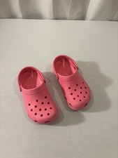 Crocs Classic Clogs Slip On Shoes Junior 2 J2 Hot Pink